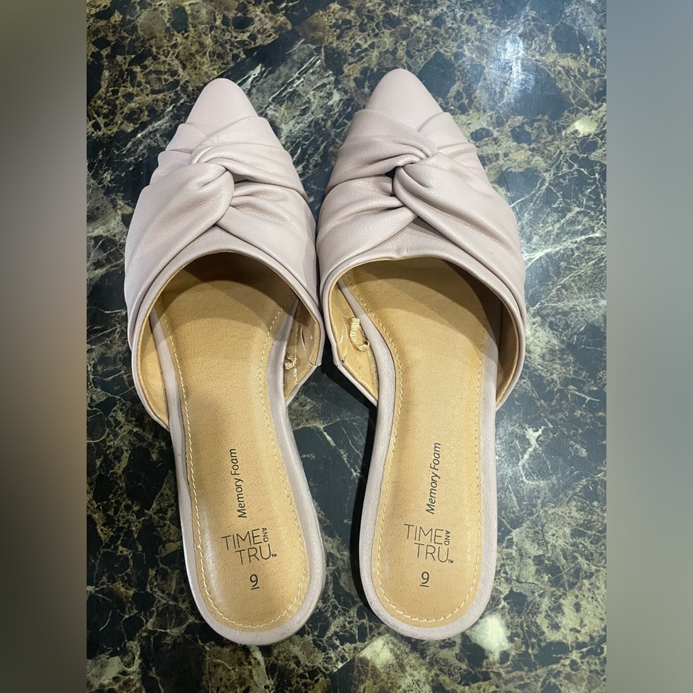 Time and Tru dusty rose slip on flats